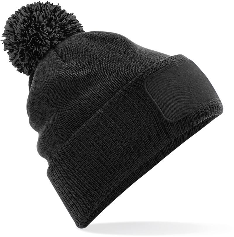 Beechfield B443 Snowstar® Patch Beanie – zimska kapa s pomponom - Slika 5