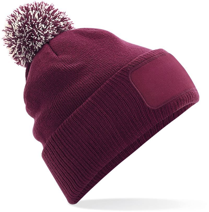 Beechfield B443 Snowstar® Patch Beanie – zimska kapa s pomponom - Slika 8